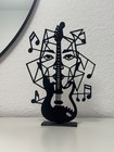 Skulptur Gesicht & Gitarre | Musiker Dekofigur | Geschenkidee für Musikliebhaber