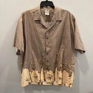 Hawaiin Togs Button Up Short Sleeve Shirt 3XL Brown Yellow - Picture 1 of 4