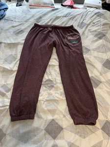 Spiritual Gangster Size Large Joggers Sweatpants Purple Love Heart Comfy - Picture 1 of 7