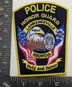 Lawrenceville Georgia Police Honor Guard Patch Duty and Honor Eagle Badge - Picture 1 of 2