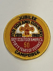 Boy Scouts 1960 50th Ann Jubilee Camporee Pocket Patch  BSA 3” - Picture 1 of 3