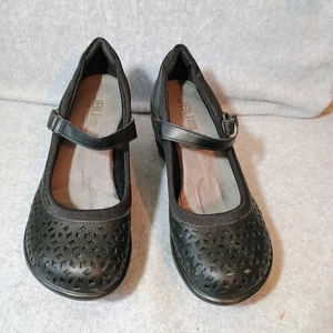 JBU Jambu Alicante Women 8.8 M Black Laser Cut Mary Jane Wedge  Vegan Textile - Picture 1 of 8