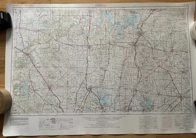 Texarkana TX OK LA AR  '54 Rev 72  125k Topo Map USGS Vintage original 22" x 34" - Image 1 of 4