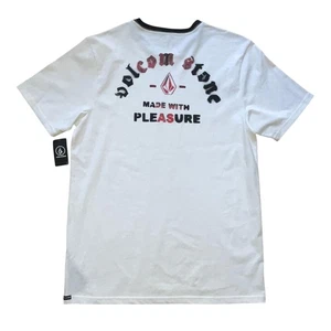 Volcom Shirt Mens Medium White Made With Pleasure New England Graphic Tee Ringer - Picture 1 of 9
