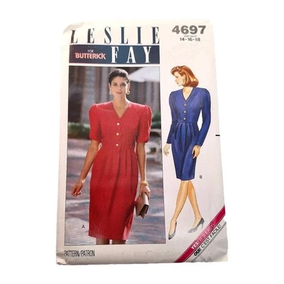 Butterick 4697 Vintage Leslie Fay Dress Career OOP Pattern UNCUT FF - Image 1 of 4