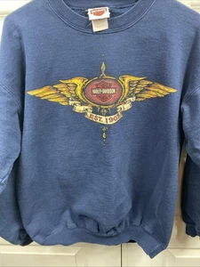 Vintage Harley-Davidson Crewneck Wabash Valley Terre Haute Indiana 2003 Medium - Bild 1 von 8