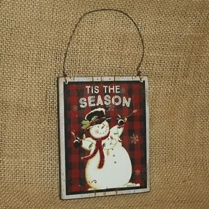 Tis The Season Snowman Ornament Christmas Ornament Primitives by Kathy - Picture 1 of 1