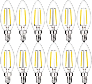 2W LED Candelabra Bulb 2700K Warm White 25W LED Light Bulbs Dimmable E12 Base LE - Picture 1 of 7