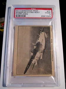 1940 FC17 BROWNIE CHOCOLATE SUNDRLND FLYING BOAT WARPLANES #11 PSA GRADED GOOD 2 - Picture 1 of 2