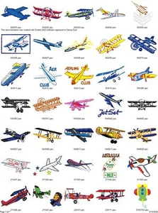 215 AIRCRAFT AIRPLAINES EMBROIDERY MACHINE DESIGNS PES DST HUS JEF VIP EXP USB - Picture 1 of 11