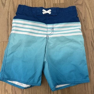 Traje de baño baúl a rayas azul blanco AZUL MARINO ANTIGUO con cordón cintura elástica para niños - MEDIANO - Imagen 1 de 9