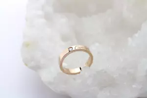 Cartier C de Cartier Trauring 18k Gelbgold 1 Brillant ca. 0,05ct. Gr. 46 3,4g - Bild 1 von 5
