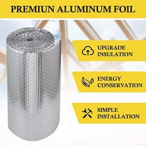 Bubble Reflective Foil Film Insulation Heat Shielding Sheet Barrier 48in x 33ft - Picture 1 of 7