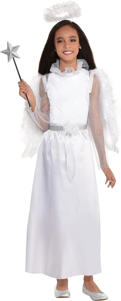 Kids Angel Costume - White Robe With Wings & Halo, X-Large Size, Halloween & Dress-Up - View #7