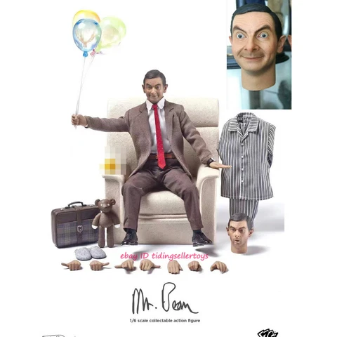 ZCWO Mr Bean Rowan Atkinson 1/6 Scale Action Figure With Body 2 Head Collectible Cover