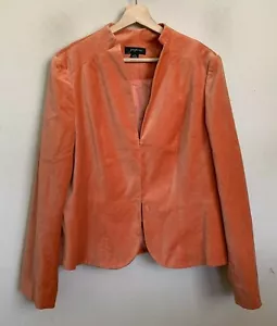 Giacca blazer Josephine arancione papavero velluto gancio foderato taglia 14 NUOVO - Foto 1 di 10