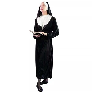 The Nun Adult Womens Costume Halloween Movie Religious Robe Sister Fancy Dress - Picture 1 of 3
