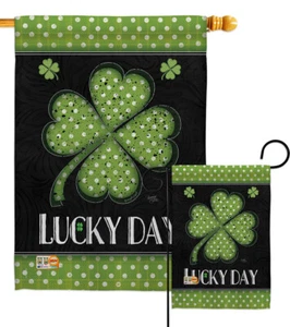 Lucky Day Clover -Garden Houe Yard Flag Banner - Picture 1 of 13