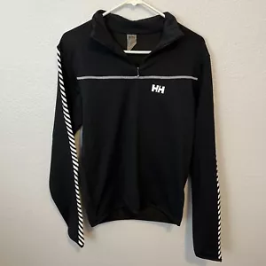 Hally Hansen pullover skie nero cerniera 1/4 con maniche a righe taglia small - Foto 1 di 8