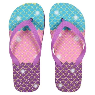Girl's Flip Flops Thong Flip Flop Sandals Summertime Fashion Mermaid Sz M 13/1 - Image 1 of 2
