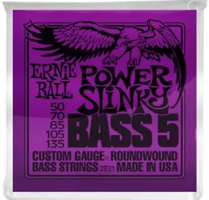 Ernie Ball 2821 Power Slinky Nickel Wound 50-135 5-String Electric Bass Strings - Picture 1 of 1