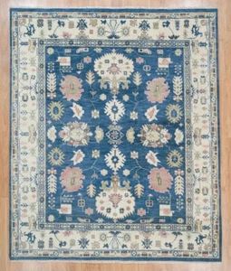 8x5 Handmade Rug Turkish Oushak Living Room Area Rug Narraganselt Green 100%Wool - Picture 1 of 9