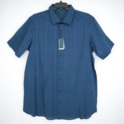 Perry Ellis Men's Short-Sleeve Shirt XLT Blue Check NWT $89.50 - Image 1 of 4