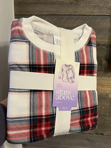 New Stars Above Plaid Thermal Pajama Set Size XS Holiday Christmas - Picture 1 of 7