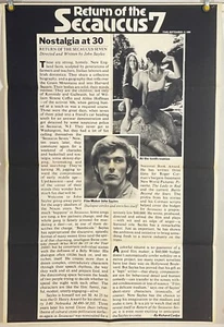 RETURN OF THE SECAUCUS 7 FF ORIGINAL ONE SHEET MOVIE POSTER JOHN SAYLES (1980) - Imagen 1 de 1