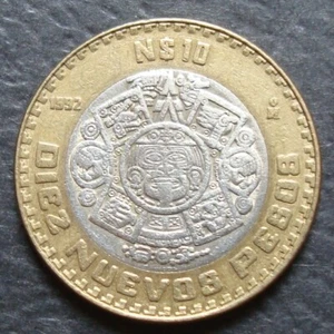 MEXICO Mo  N$10 Pesos Silver 1992 - Picture 1 of 2