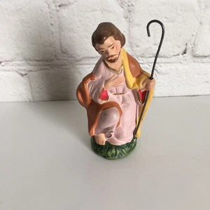 Estatuilla de repuesto vintage de Nativity Joseph papel maché hecha en Japón - Imagen 1 de 6