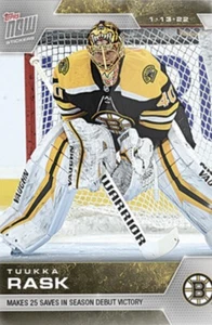 2021-22 TOPPS NOW NHL STICKER BOSTON BRUINS TUUKKA RASK #212 25 SAVES IN DEBUT - Picture 1 of 1