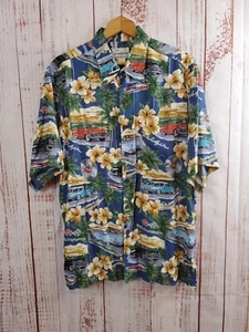 Vtg Reyn Spooner Hawaiian Shirt Men's Large Classic Cars Nomad Belair Chevrolet - Picture 1 of 13