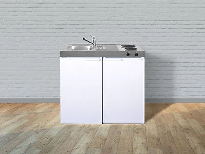 Miniküche Singleküche Kleinküche MK100 mit Kühlschrank 1 m breit - Bild 1 von 4