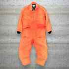 True Vintage Coveralls Mens L Neon Orange Crazy Sun Fade Insulated Snow Suit 70s