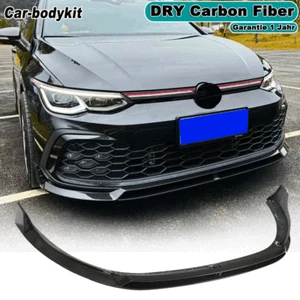 DRY Carbon Frontlippe Front Stoßstangen Spoiler Ansatz Für VW Golf 8 GTI MK8 21+ - Picture 1 of 14