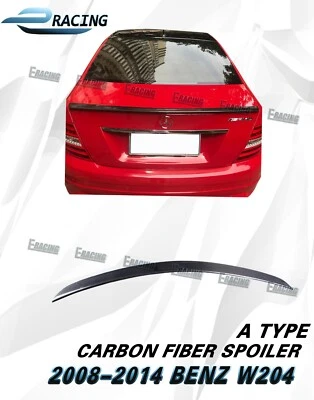 Asa de spoiler de fibra de carbono para 2008-2014 Mercedes Benz Classe C W204 C300 - Imagem 1 de 4