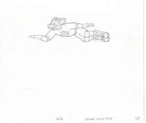 Chuck E Cheese Pizza Commercial Production 2 LOT Animation Cel Drawings 2005 D23 - Picture 1 of 2