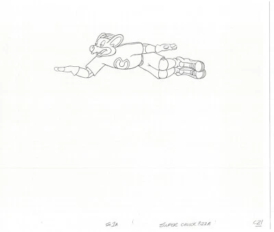 Chuck E Cheese Pizza Commercial Production 2 LOT Animation Cel Drawings 2005 D23 - Image 1 of 2