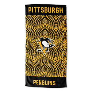 Zubaz X Northwest NHL Pittsburgh Penguins State Line Beach Towel, 30x60