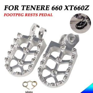 For Yamaha Tenere 660 XT660Z XT660R Silver Footrest Footpeg Foot Pegs Rest Pedal - Bild 1 von 6