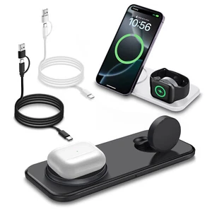 2in1 Fast Magnetic Wireless Charger Dual Mat Pad For iPhone 16 Pro Max 13 14 15 - Picture 1 of 25
