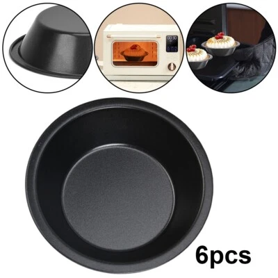 6-Pack Non-Stick Mini Pie Tins Round Quiche Tart & Dessert Baking