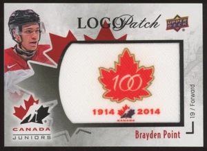 2016-17 Upper Deck Team Canada Juniors Logo Patches 100 Years #BP Brayden Point - Picture 1 of 1