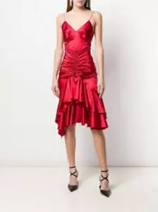 NEW ALEXANDRE VAUTHIER Ruffle Hem Cocktail Dress (Talla 38/6) - MSRP $2540! - Imagen 1 de 12