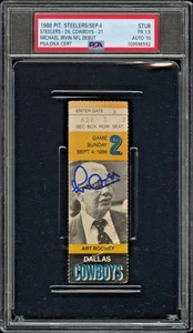 1988 MICHAEL IRVIN SIGNED NFL DEBUT TICKET 9/4/88 🎟️HOF COWBOYS/STEELERS PSA - Picture 1 of 2
