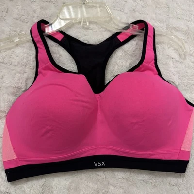 Victoria’s Secret VSX Sport Bra Size 38D 38 D Max Support Pink Black - Image 1 of 4