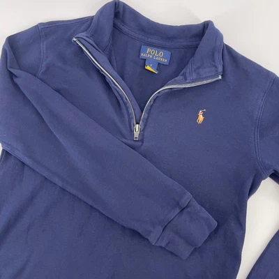 Polo Ralph Lauren Kids Quarter Zip Pullover Navy Blue Long Sleeve Size 7 - Image 1 of 4