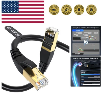 Cat8 Ethernet Cable, Outdoor&Indoor, 3FT Heavy Duty Direct Burial High Speed ... - Image 1 of 4