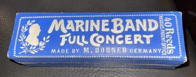 Vintage Hohner Marine Band Concert Harmonica C 10-hole HOHNER Original Box - Image 1 of 4